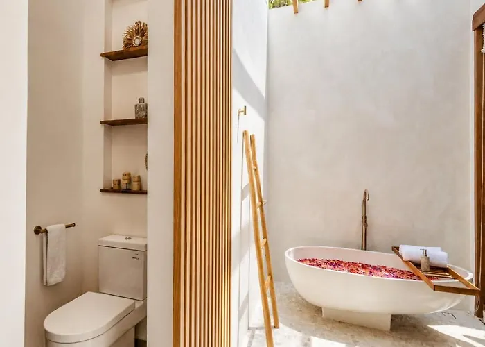 Coco 1br Private Pool In Pererenan With Skylight Bathtub